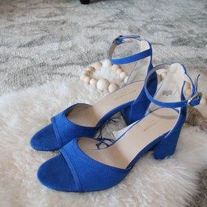 NWT Ann Taylor Factory Blue Suede Heels